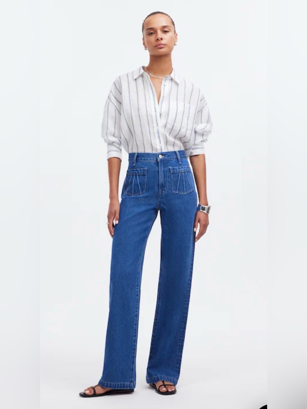 Madewell The Perfect Vintage Wide-Leg Jeans Patch Pocket Edition Size 32